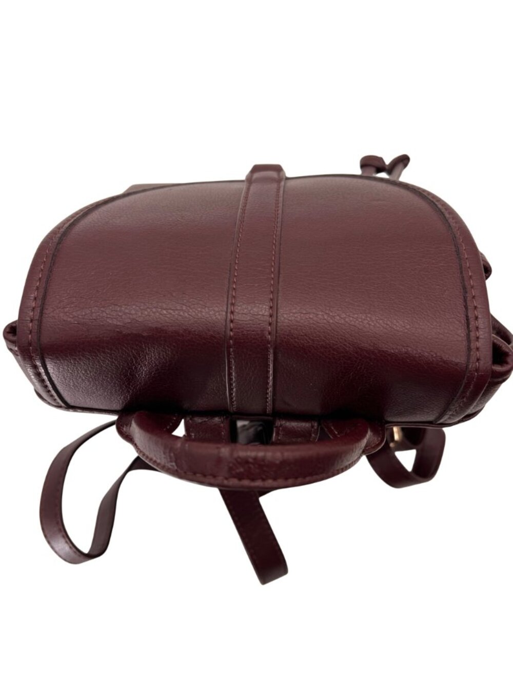 Sole Society Burgundy Faux Leather Backpack With Adjustable Straps & Gold-Tone - Picture 7 of 16